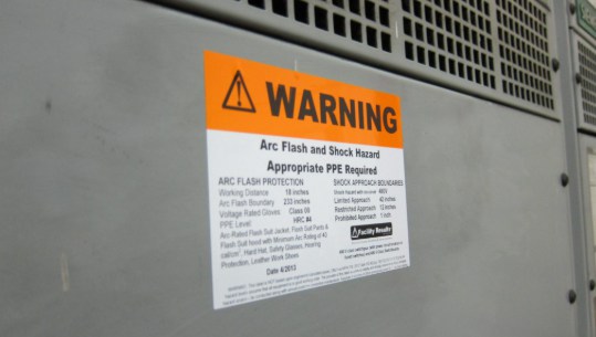 arc flash labeling for equipment